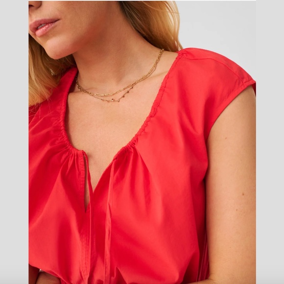 Faherty Amalfi open back midi Dress Color:  Hibiscus - Picture 4 of 5